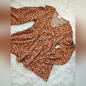 Abstract Leopard Print Blouse